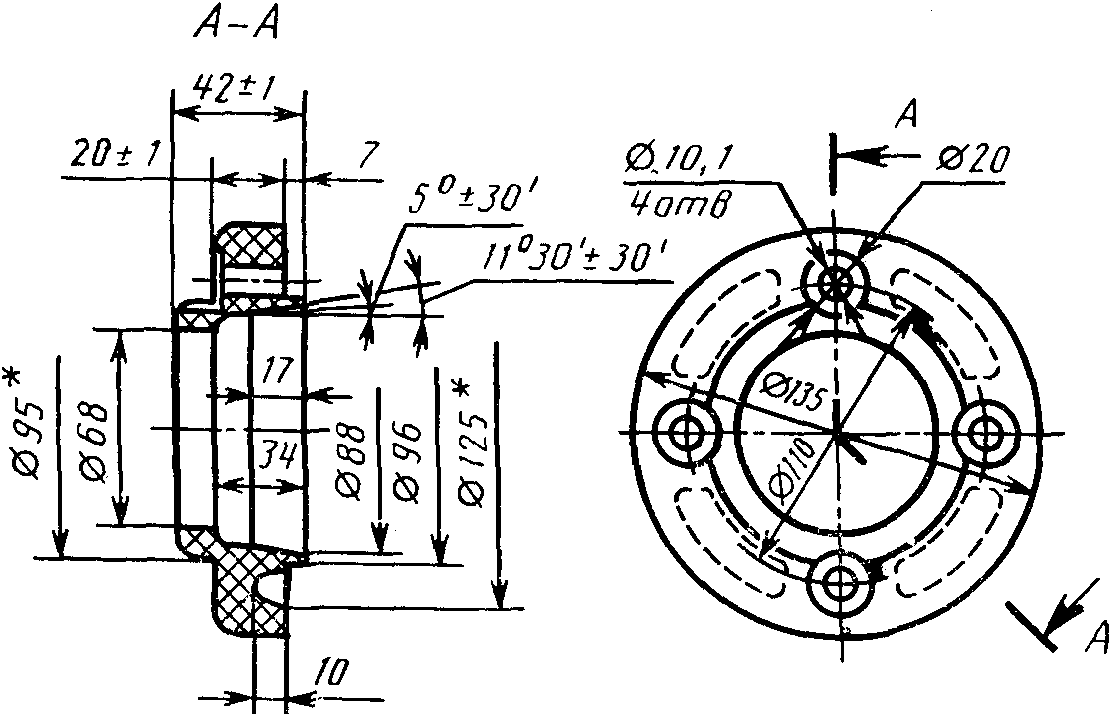 ГОСУДАРСТВЕННЫЙ СТАНДАРТ СОЮЗА ССР  ФЛАНЦЫ  КОНСТРУКЦИЯ  Plastic flanges on three tension hoops. Design and basic dimensions  ГОСТ 24186-80  (в ред. Изменения N 1, утв. в январе 1988 г., Изменения N 2, утв. Постановлением Госстандарта СССР от 29.11.1990 N 2977) 