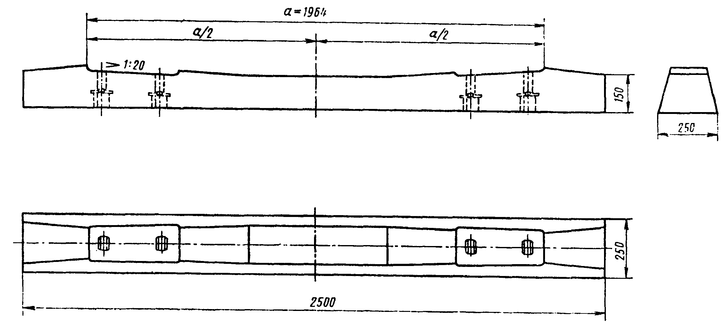 ГОСТ 21174-75. Шпалы железобетонные предварительно напряженные для  трамвайных путей широкой колеи