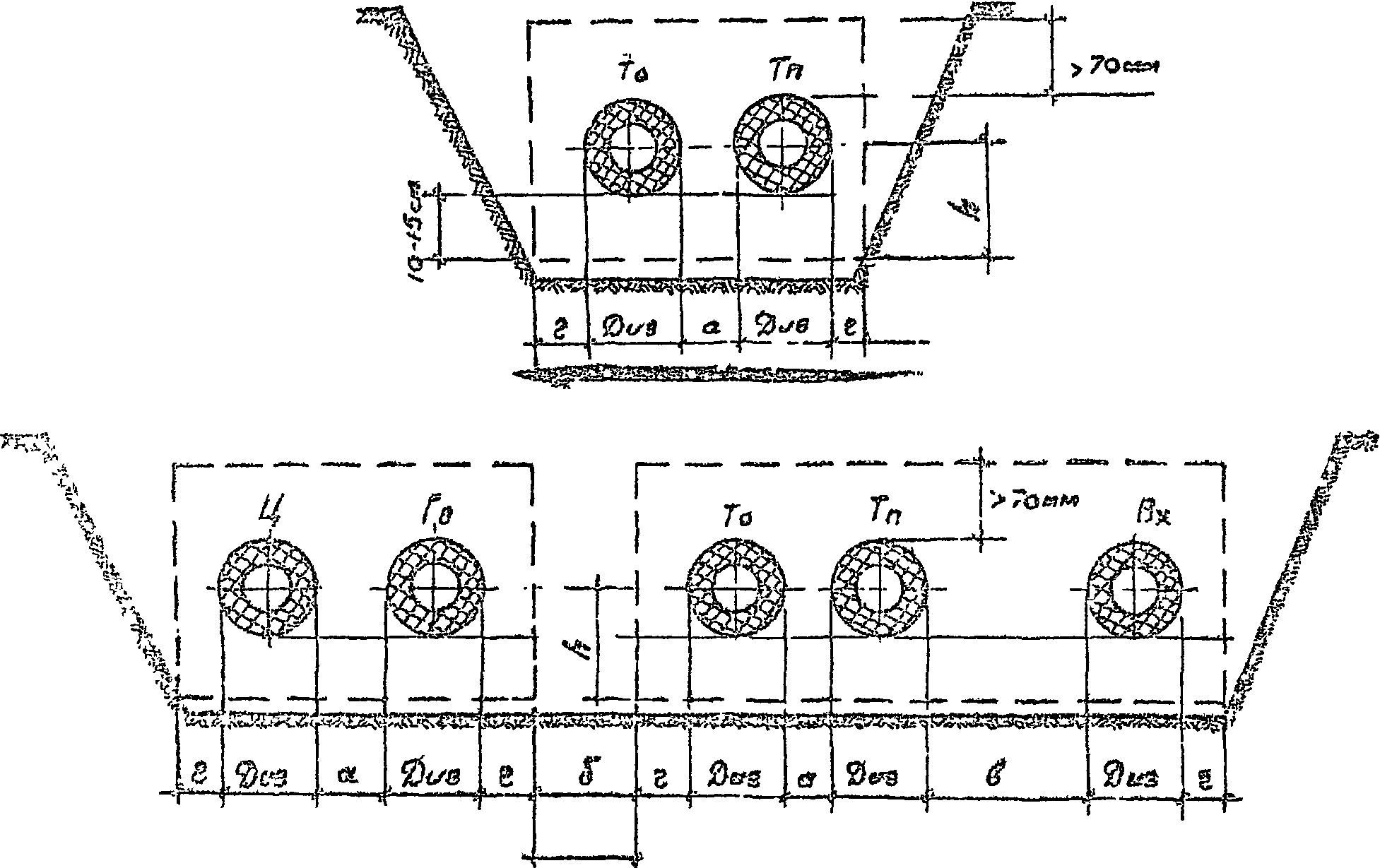 Бесканальная прокладка трубопроводов теплосети чертеж